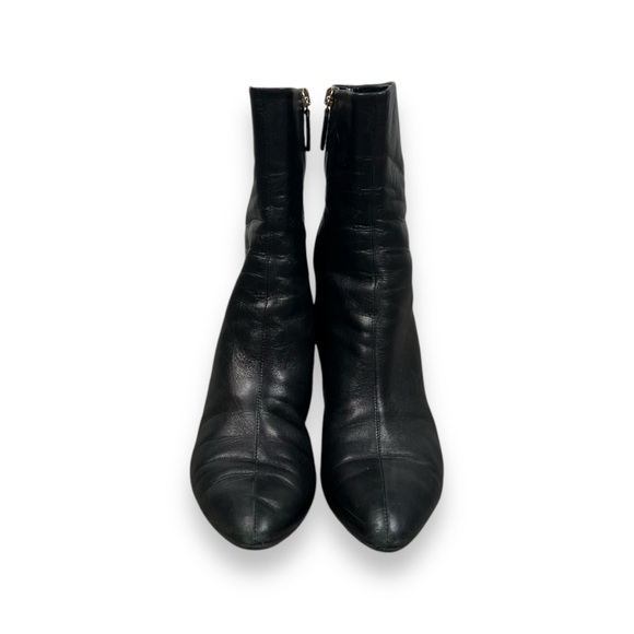 Authentic Gucci 246688 Black Leather Zip Up Ankle Boots Heeled Sz 37 EU / US 7 - Picture 3 of 14